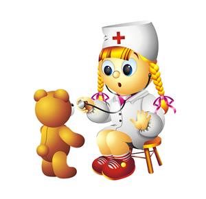 nurst with toy bear 